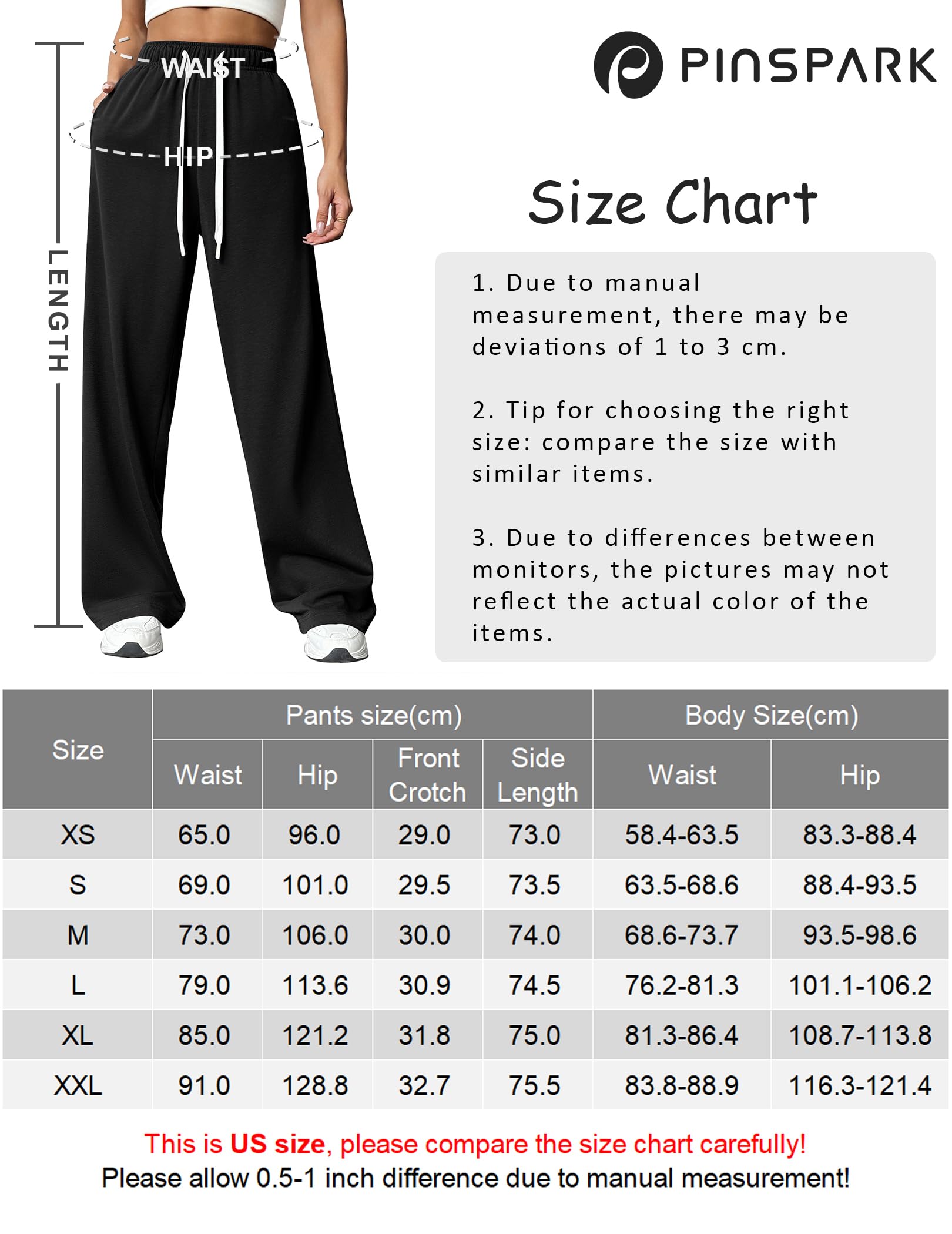 PINSPARK Pantalones de chándal para mujer, pantalones de deporte largos y holgados, pantalones de entrenamiento de cintura alta, pantalones de chándal sueltos con cintura elástica, pierna recta ancha