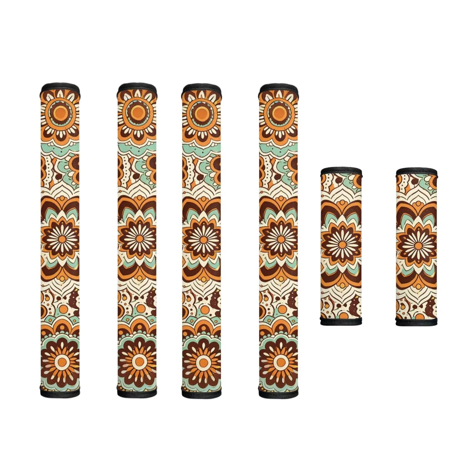 6 Pcs Refrigerator Microwave Door Handle Covers Electrical Appliances Handle Protector Keep Clean and Protected from Oil Stains, Fingerprints, Liquids, Bohemian Floral Green Orange