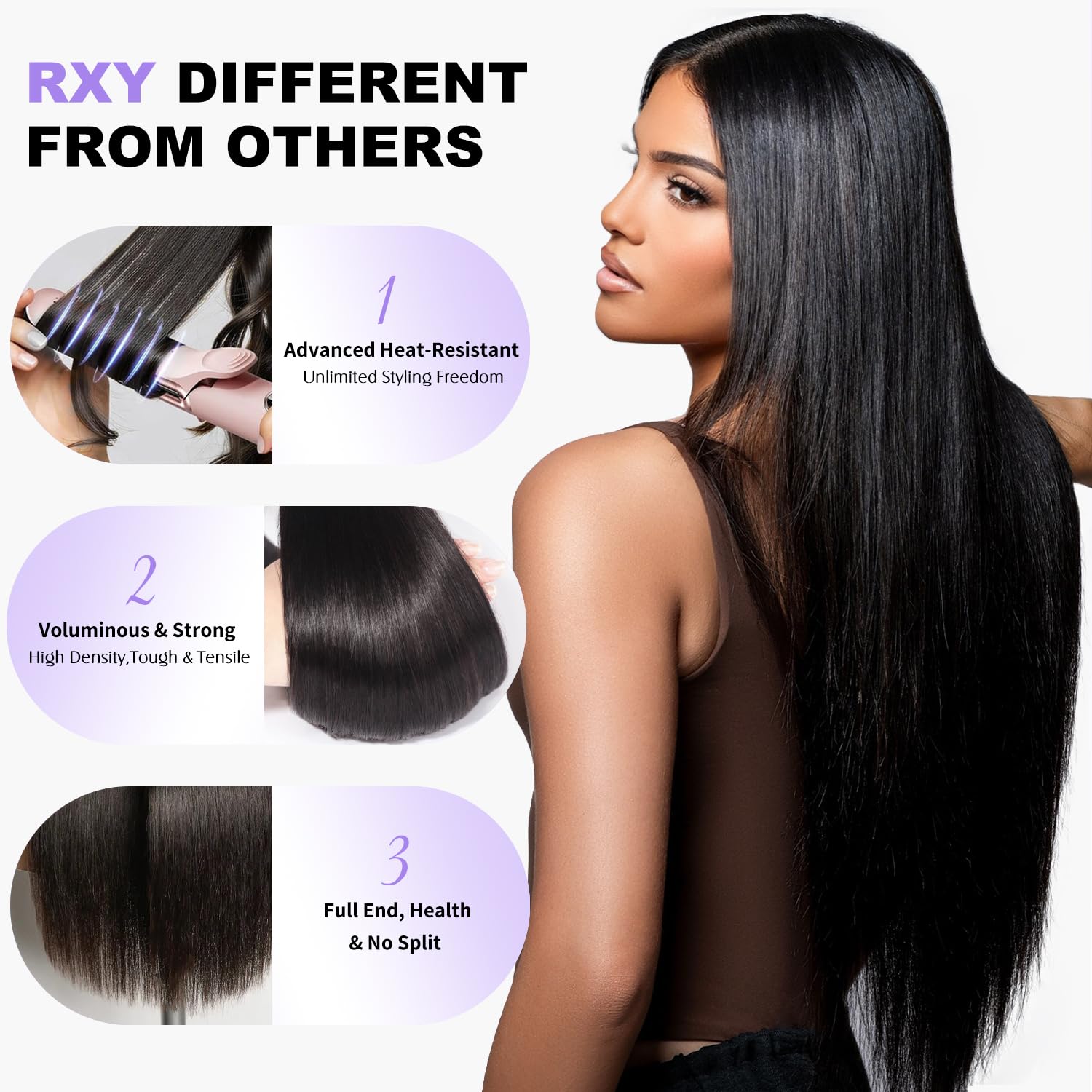 RXY 13X6 Straight Bresilienne Perruque Cheveux Humain 16 Pouces(41cm) Perruque Femme Naturelle Black HD Lace Front Wigs Human Hair 180 Density for Women 12A Brazilian Virgin Transparent Glueless Wigs