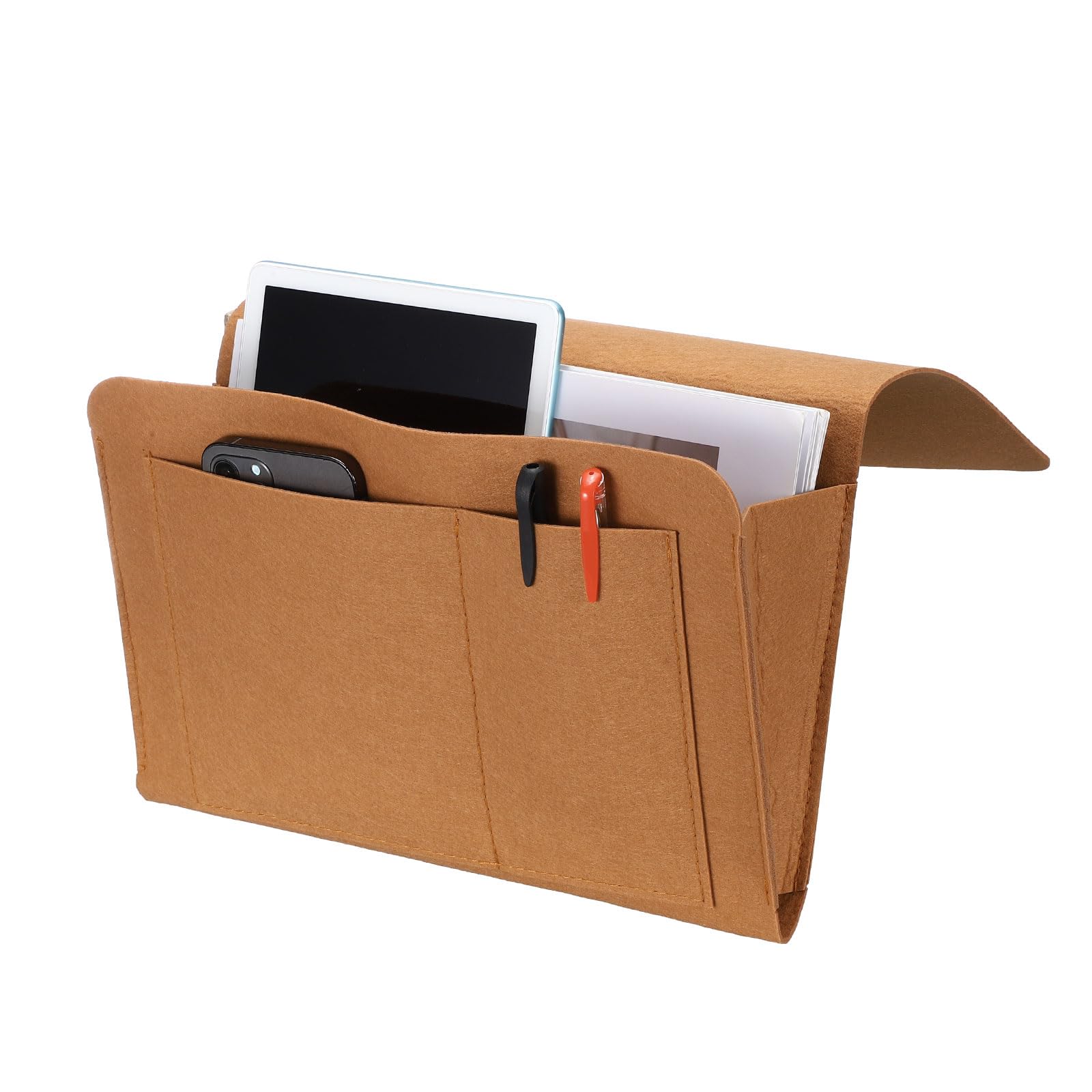 sourcing map Bedside Storage Pocket,32x10x20cm Felt Hanging Organizer