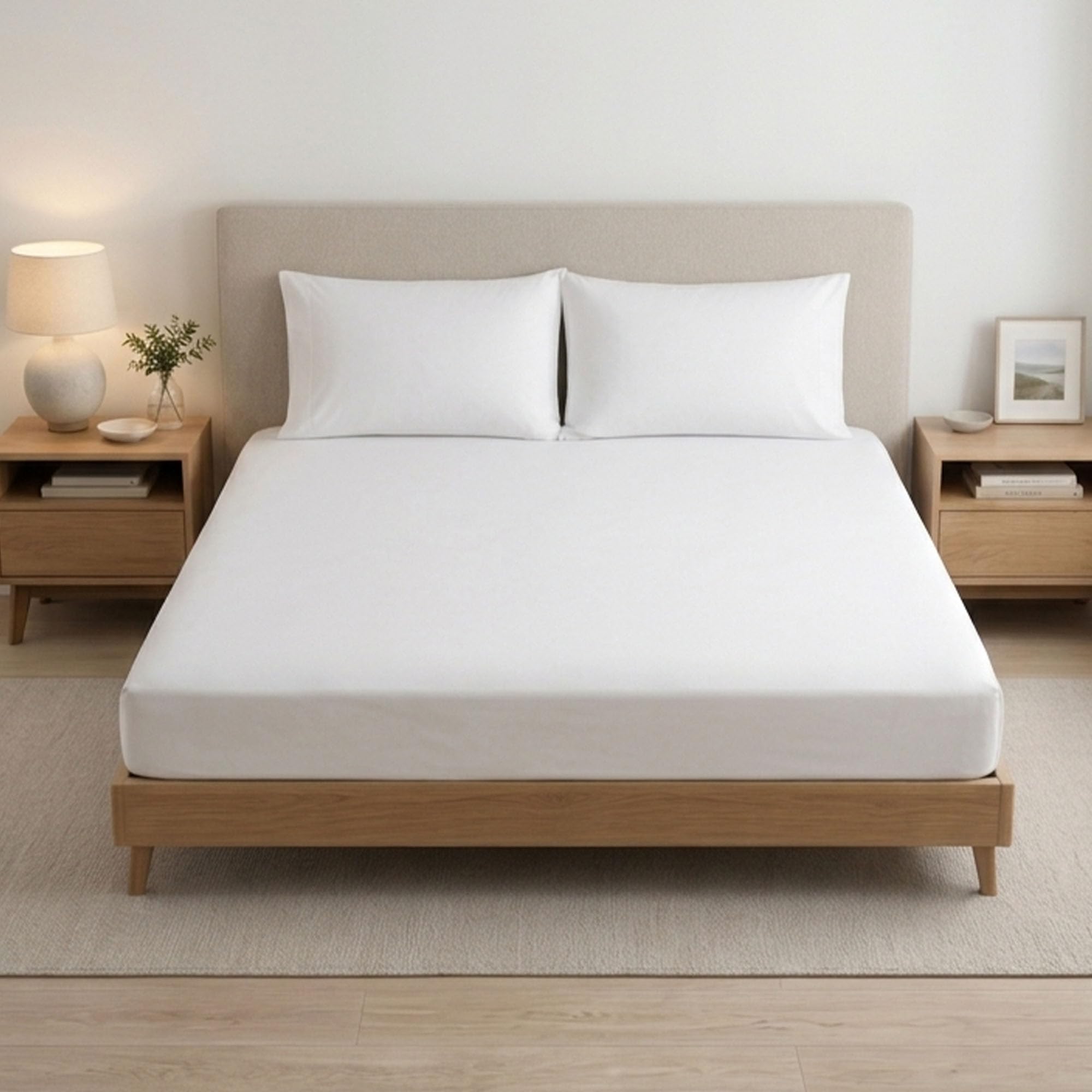 Reliancebedding White Super King Fitted Sheet 100% Egyptian Cotton 400Tc – 25Cm Deep Pocket