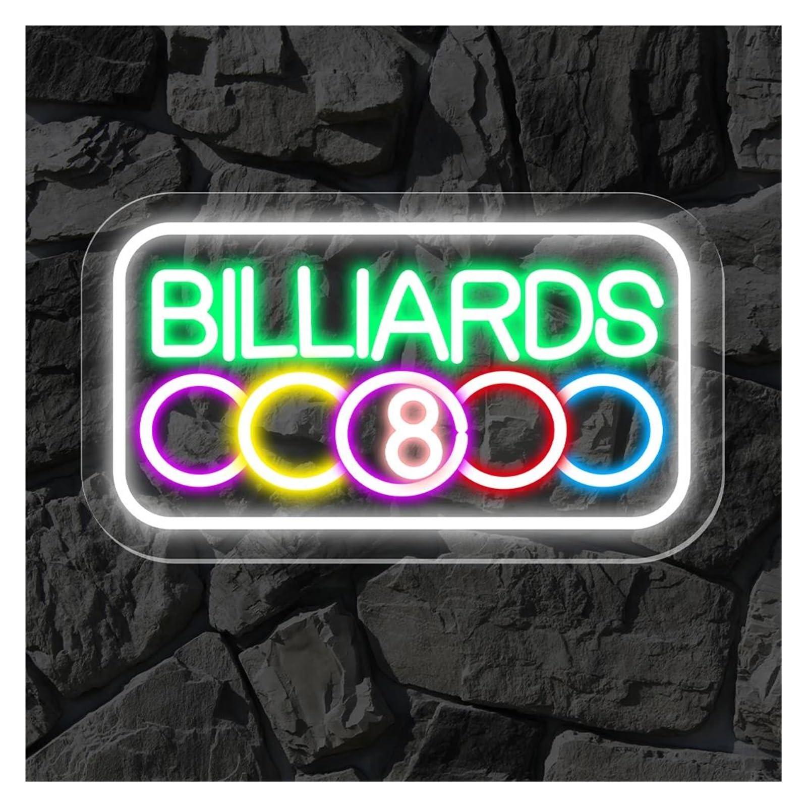 LEMST Signs Lamp Billiards Neon Signs USB Powered, Neon Lights Suitable for Shop Decor Commercial Billiards Light Sign 24cmx42cm