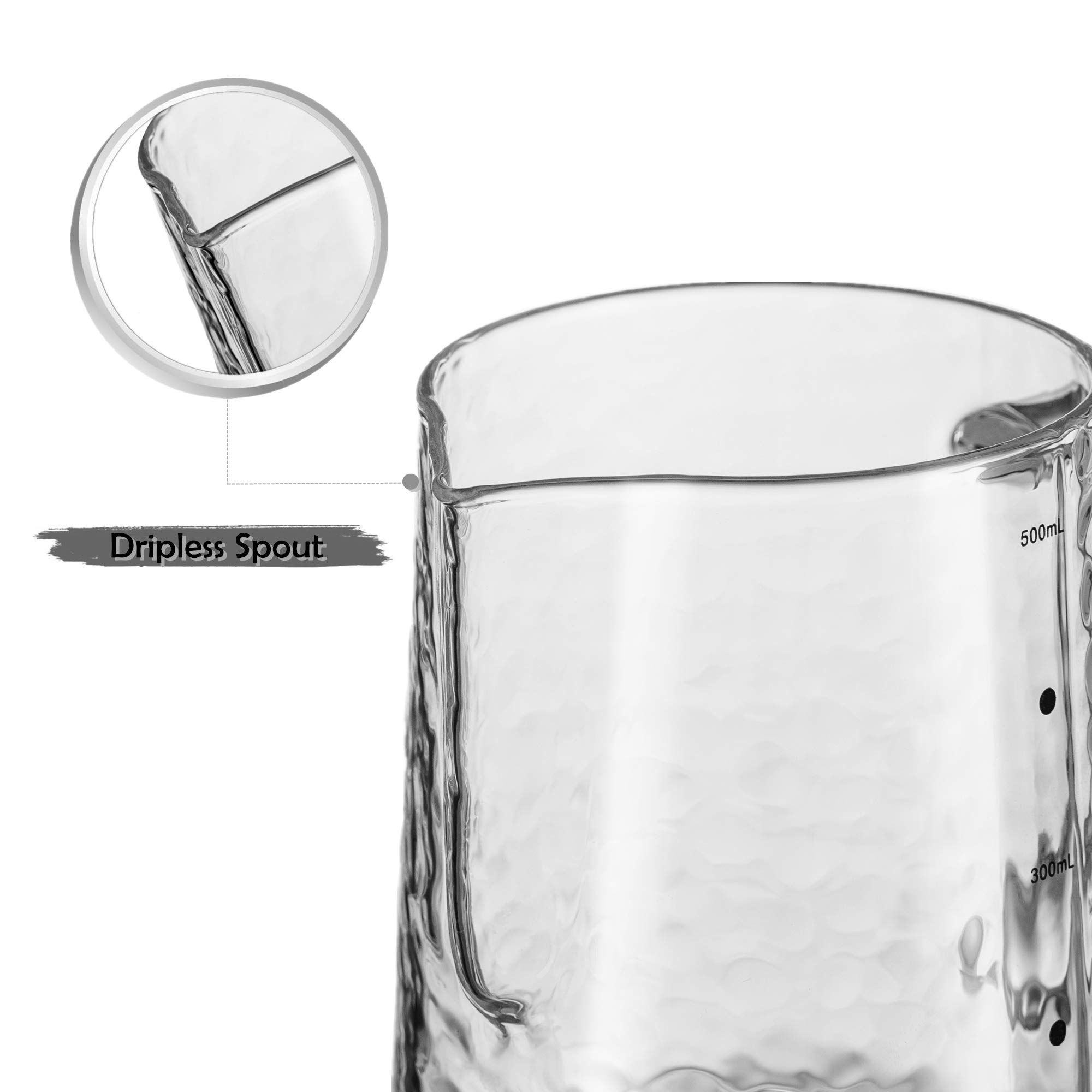 High Borosilicate Glass Milk Frothing Pitcher with Measurement, 20oz