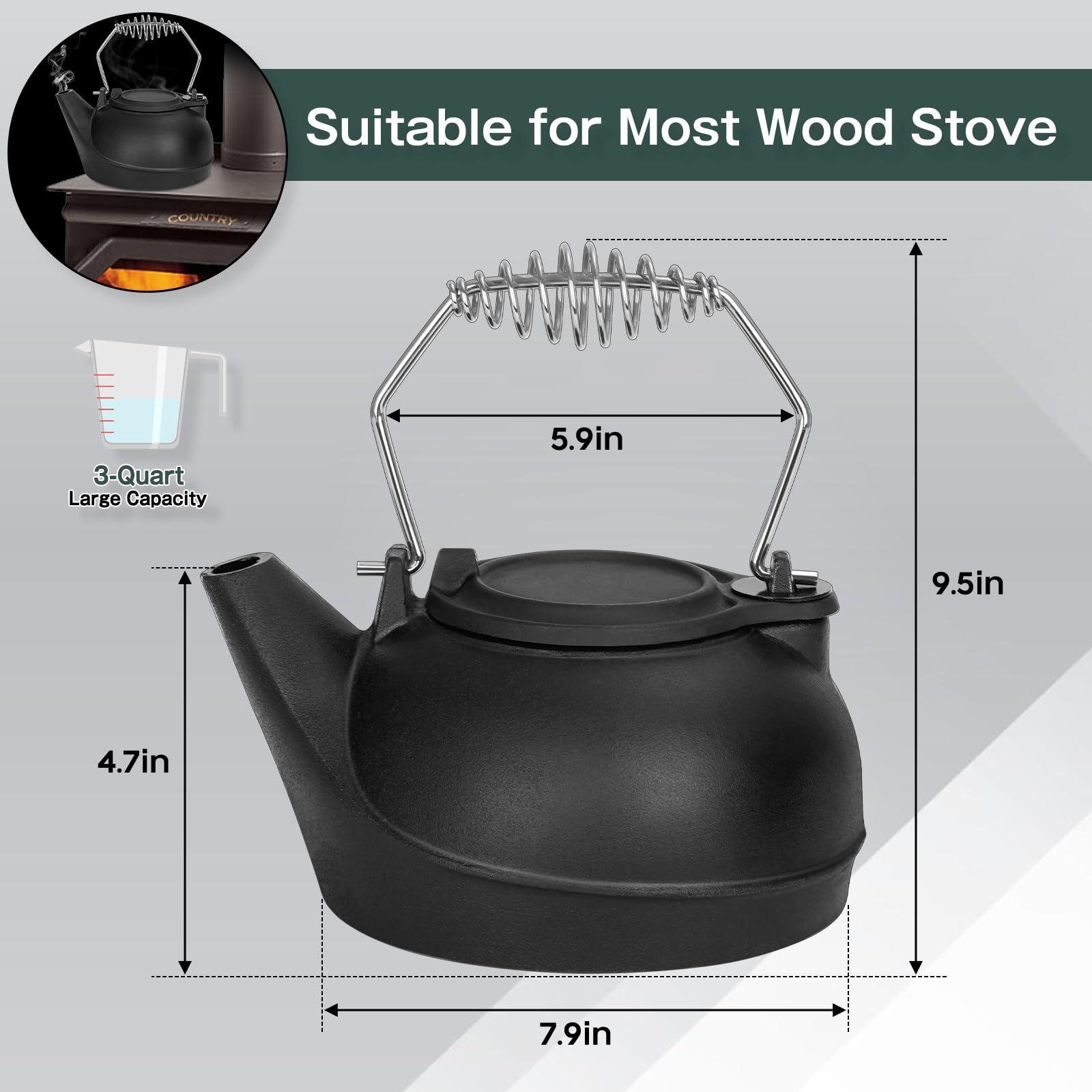 Amazon.com: Gtongoko Wood Stove Steamer 3 Quart Cast Iron