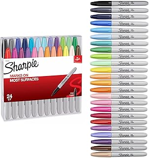 Sharpie Permanent Markers Fine Assorted Colors - 24ct