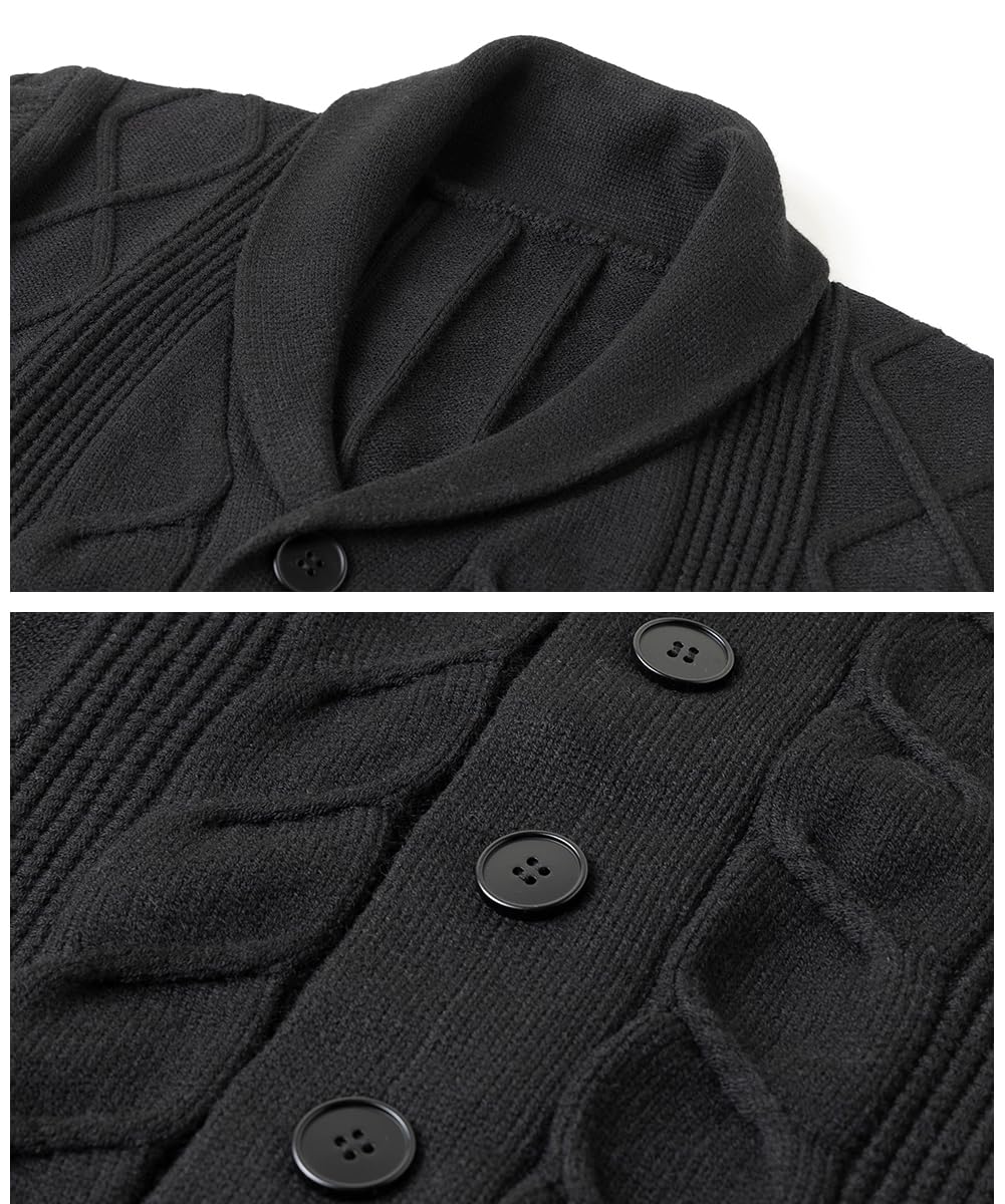 Homme Gilet Cardigan Boutons Veste Tricoté Chaud Coupe rembourré Décontractée Manche Longue pour l'automne et l'hiver.
