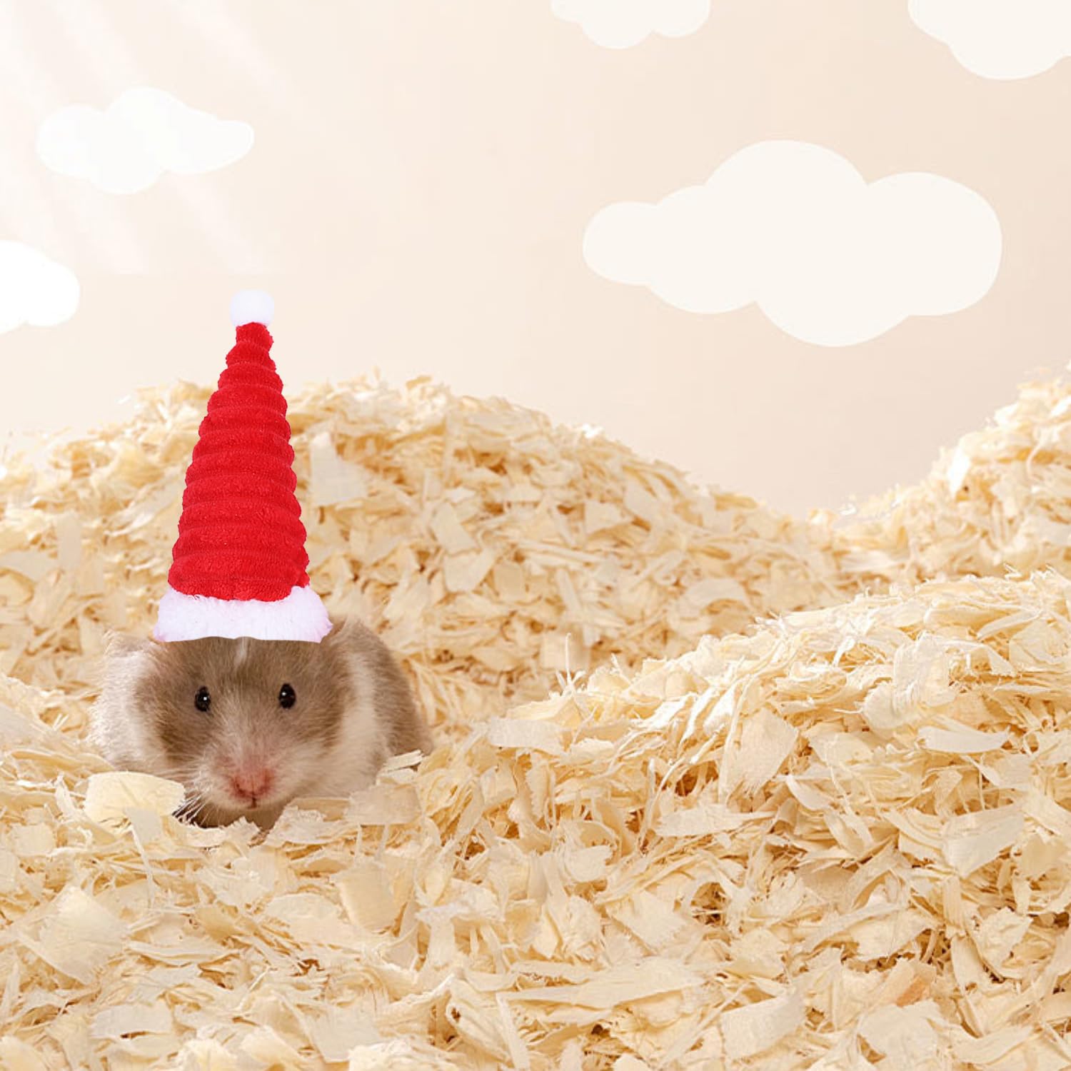 XNHIU 2pcs Hamster Christmas Hat Guinea Pig Santa Hat Pet Christmas Hat Small Animals Head Accessories for Rabbit Hamster Bunny Rats - Image 4