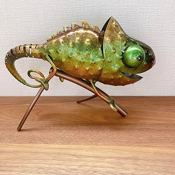 金属 彫刻 置き物 飾り インテリア カメレオン 装飾 Amazon.co.jp: 金属の彫刻 カメレオン彫刻鉄動物家具野生動物
