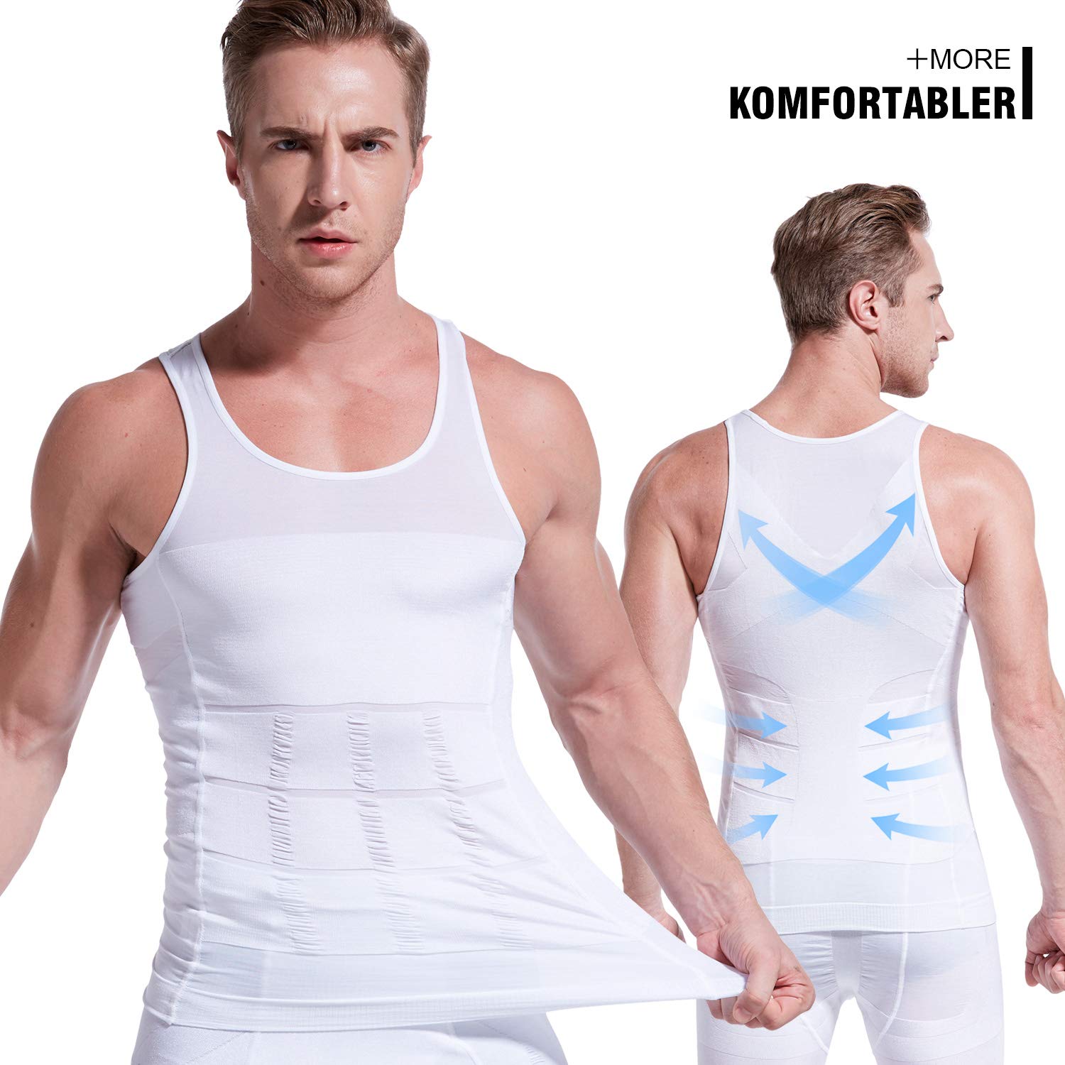 VENI MASEE Men es Body Shaper Schlankheits Weste, Männer elastische Formung Weste thermische Kompression Basisschicht schlank Kompression Muskel-Tank Shapewear