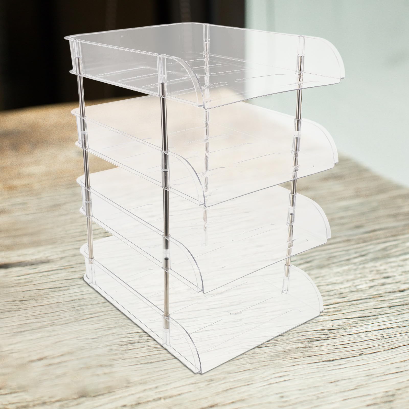 Organizzatore Libri da Scrivania a 4 Livelli in Plastica per Studenti