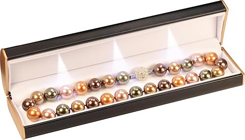 Miniatura 5 de Caja de pulsera negra con tres luces LED para cumpleaños, día de San Valentín, día de la madre, día del padre, Navidad... pulsera LED de lujo,