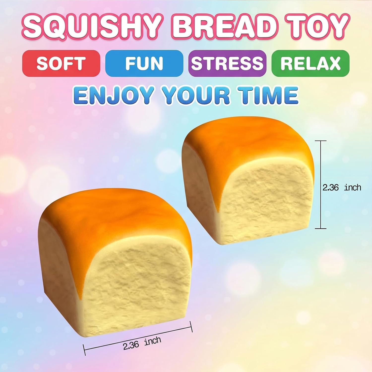 2 Pack Squishy Slow Rise Toys, Stress Relief Sensory Fidget Toys for Kids and Adults, Gifts for Office or Party Favors, Back to School,Birthday, Christmas thumbnail