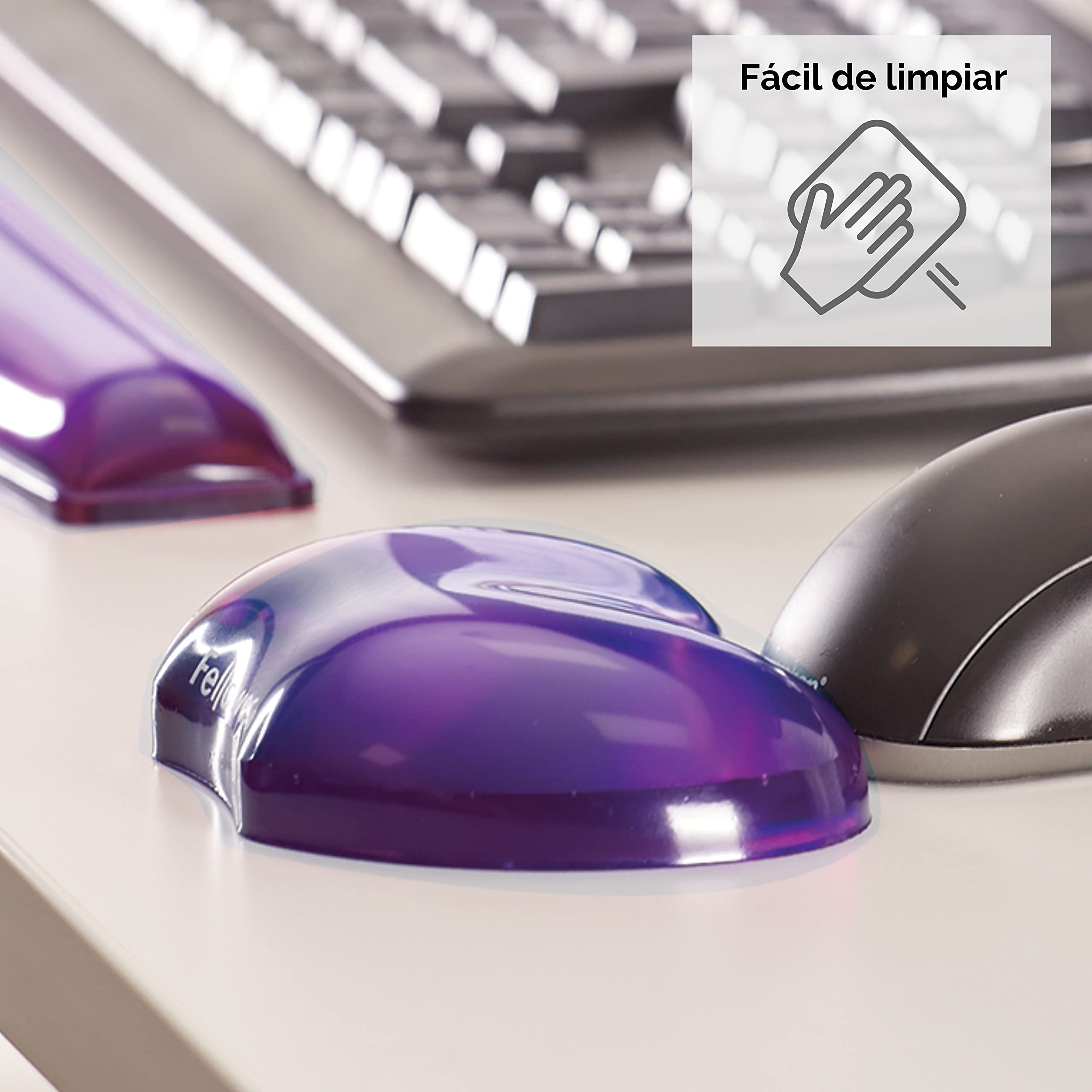 Fellowes 91477-72 Pad Poggiapolsi Crystals Gel, Viola (Confezione da 5)