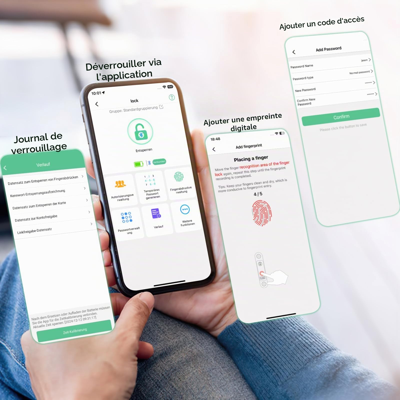 Cadenas à combinaison eLinkSmart pour salle de sport avec bouton poussoir à 9 chiffres, mot de passe, application d'empreintes digitales, déverrouillage sans clé biométrique en métal pour casiers de