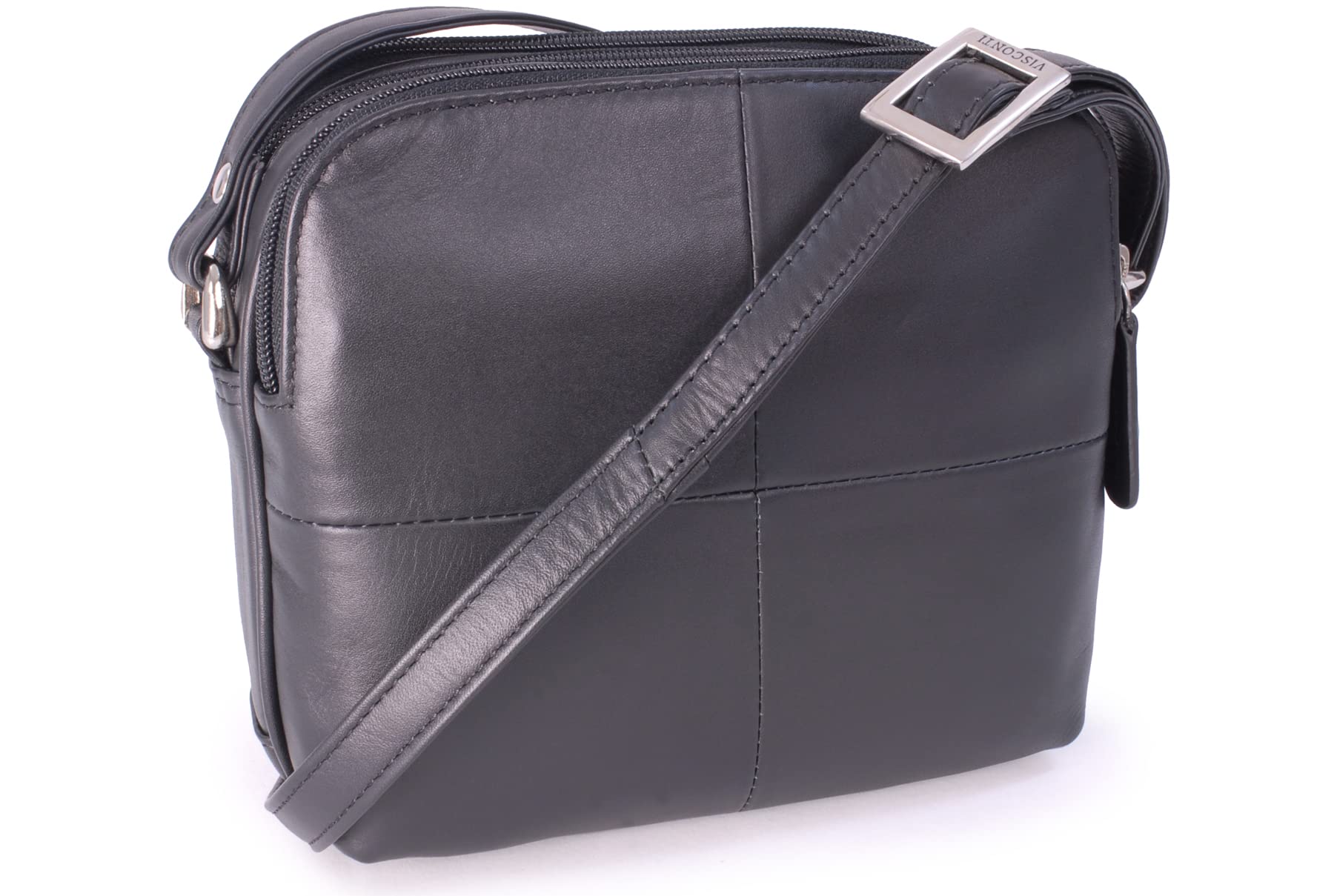 VISCONTI - Borsa a Tracolla Piccola in Vera Pelle - Borsetta Donna - Borsa a Mano con Tracolla Regolabile - 18939 Holly