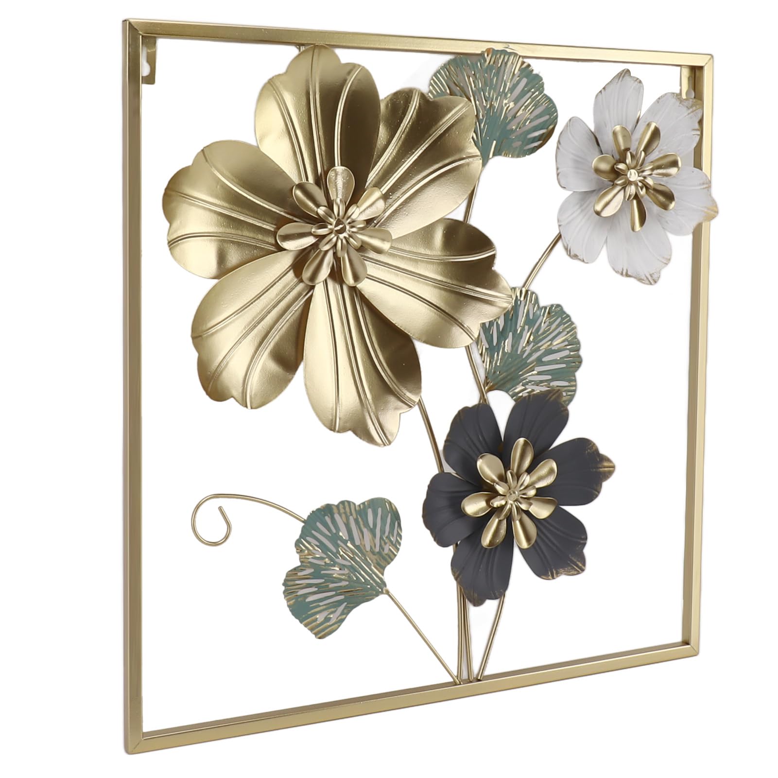 LSFYYDS Metal Flower Wall Art,Flower Leaf Wall Decor, Metal Floral Wall Decoration,Flower Wall Hanging Decor,Wall Decoration Sculpture for Kitchen Bedroom Living Office Decor