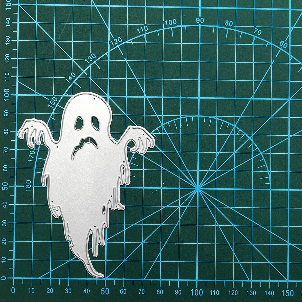 INFUNLY Set Fustelle Halloween Per Scrapbooking - 3 Stili Con Fantasma, Casa, Recinzione - Fustelle In Metallo Per Biglietti E Decorazioni Fai Da Te - 3