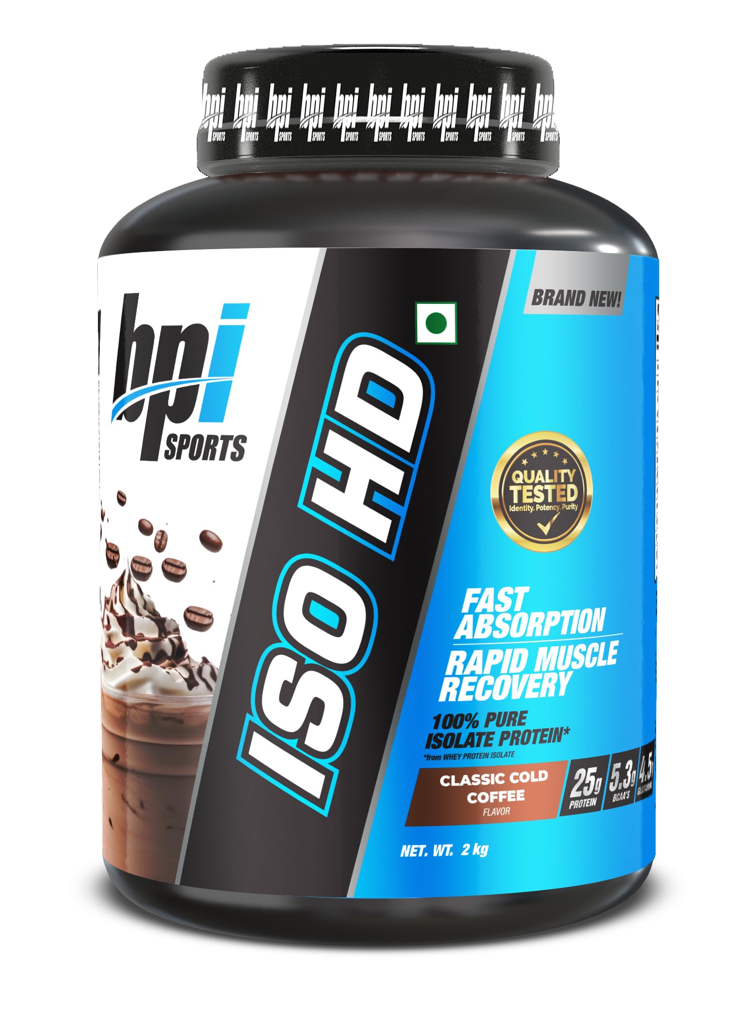 BPI Sports ISO HD Whey Protein Isolate Powder | 25g Protein | Fast Digesting Lean Muscle Protein | Classic Cold Coffee Flavor | 2kg-image-41