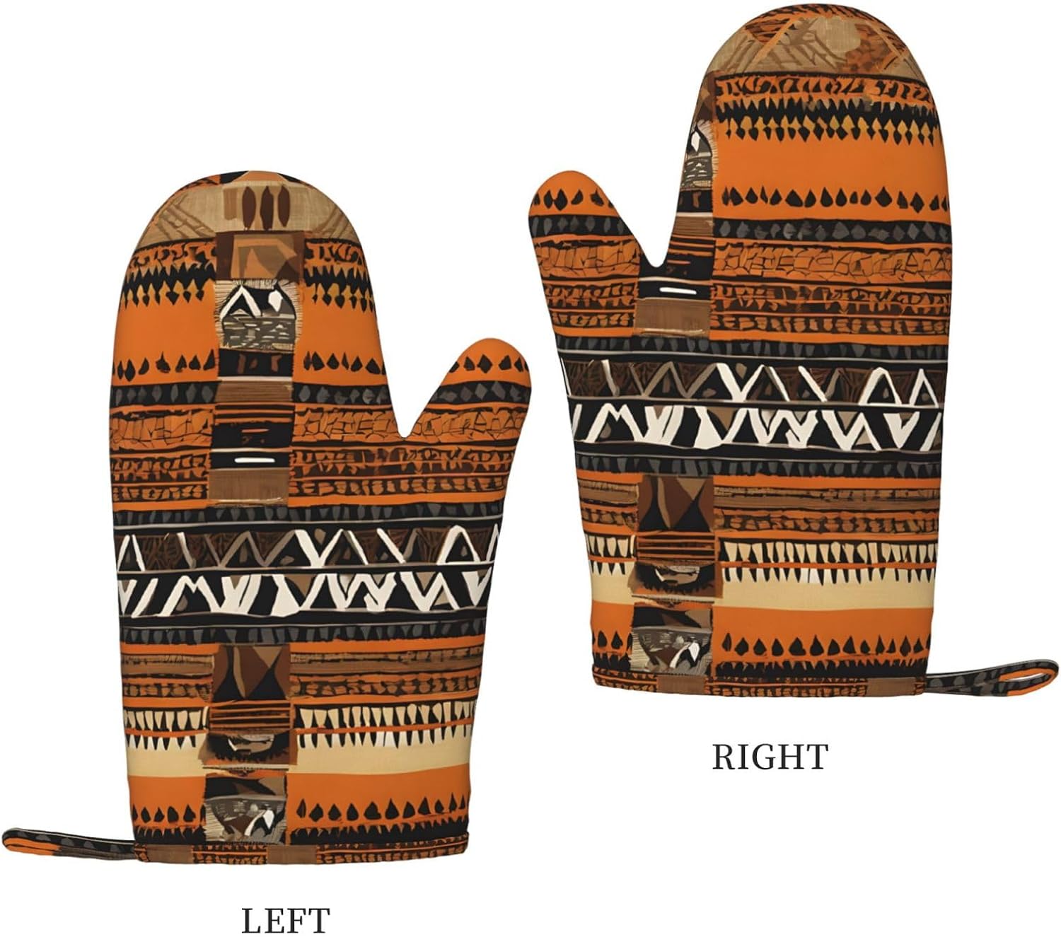 African Mud Cloth Tribal 4pcs Oven Mitts and Pot Holders Sets for Kitchen, Silicone Oven Gloves Non-Slip Potholders Hot Pads for Baking Cooking