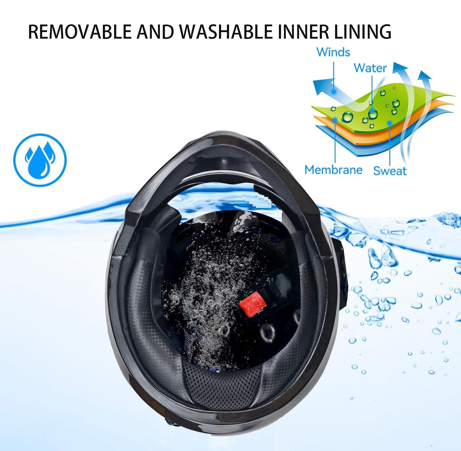 Bluetooth Casco Moto con Spoiler, Asco De Moto Choque con Visera De Sol Doble De Cara Completa, Cascos Integrales, Homologado ECE para Motocicleta, Scooter, Carretera Y Carreras I,Medium