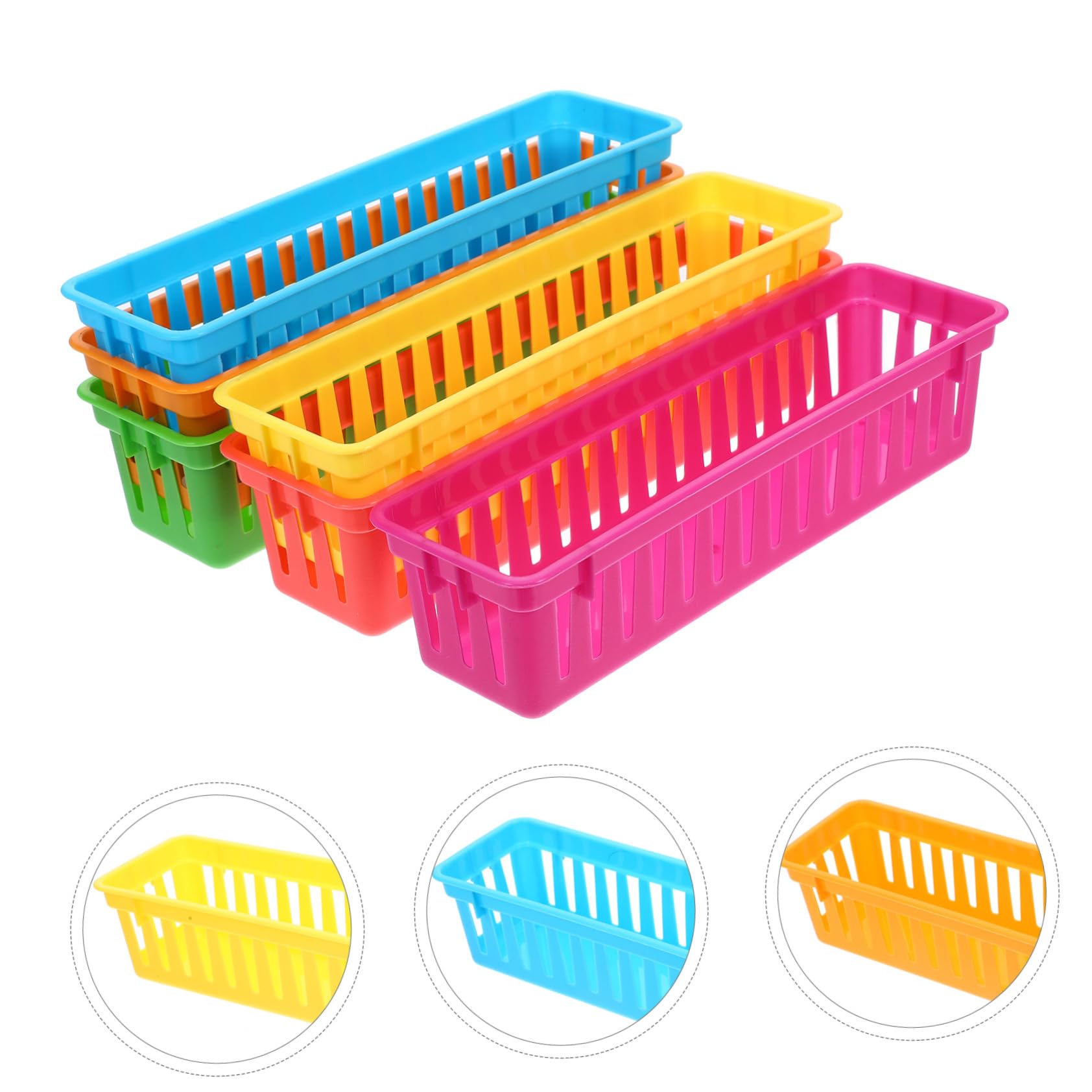 Lot De 4 Porte-crayons En Plastique Pour Salle De Classe Bac À Crayons Panier De Rangement De Bureau Porte-crayons Décole 6 Pièces X 4
