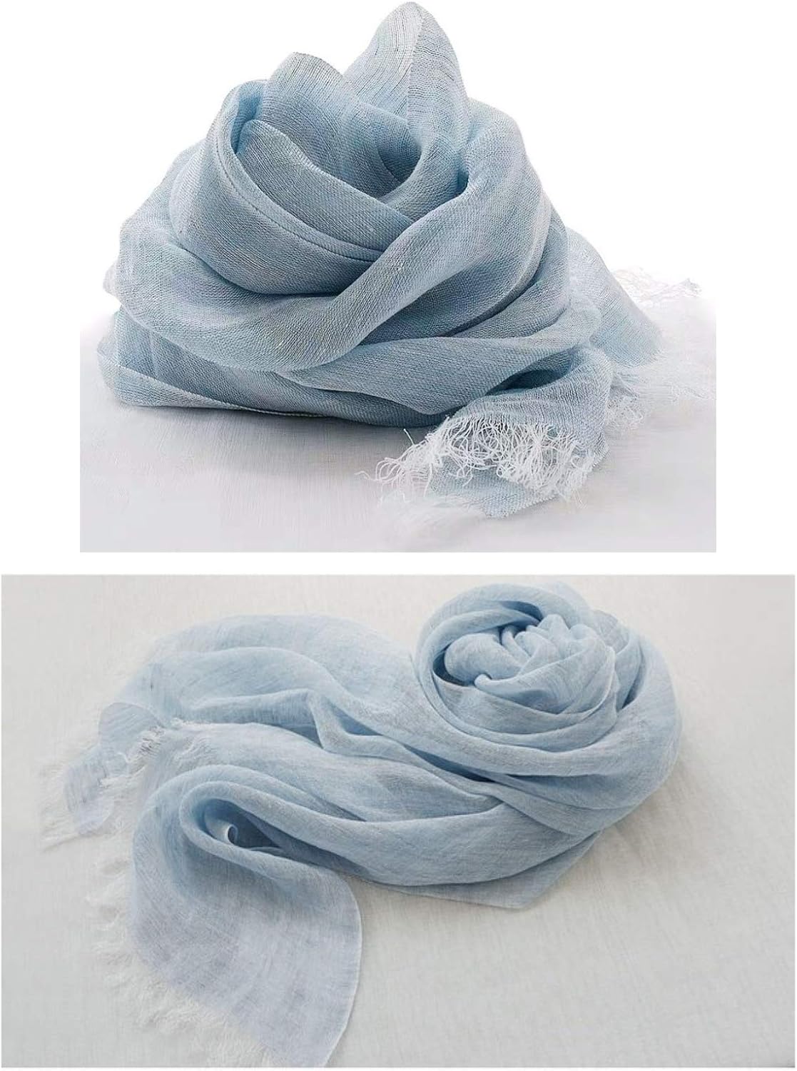 Jeelow Lightweight Summer Scarf Light Shawl Wrap Linen Feel Scarves For Men And Women - Image 6