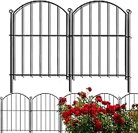 Vista 9 de Valla decorativa de jardín de 17 pulgadas x 10 pies, paquete de 10 unidades de metal resistente al óxido sin excavación barrera de animales