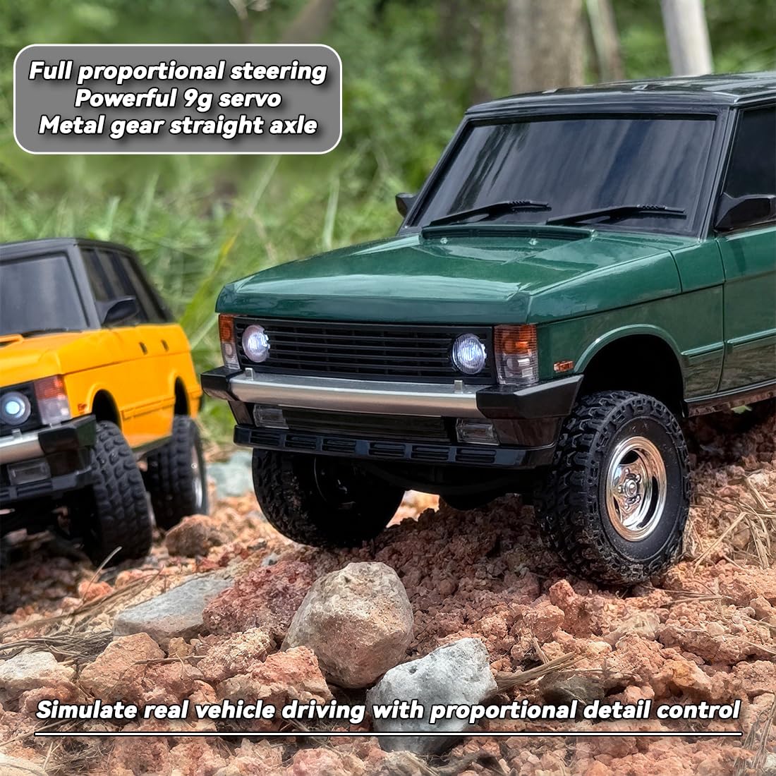 RC Draft Crawlers, skala 1/18 2,4 G 3CH 4WD Off-Road RC model samochodu z wysuwanymi reflektorami, prezent dla dorosłych (wersja RTR/zielony)