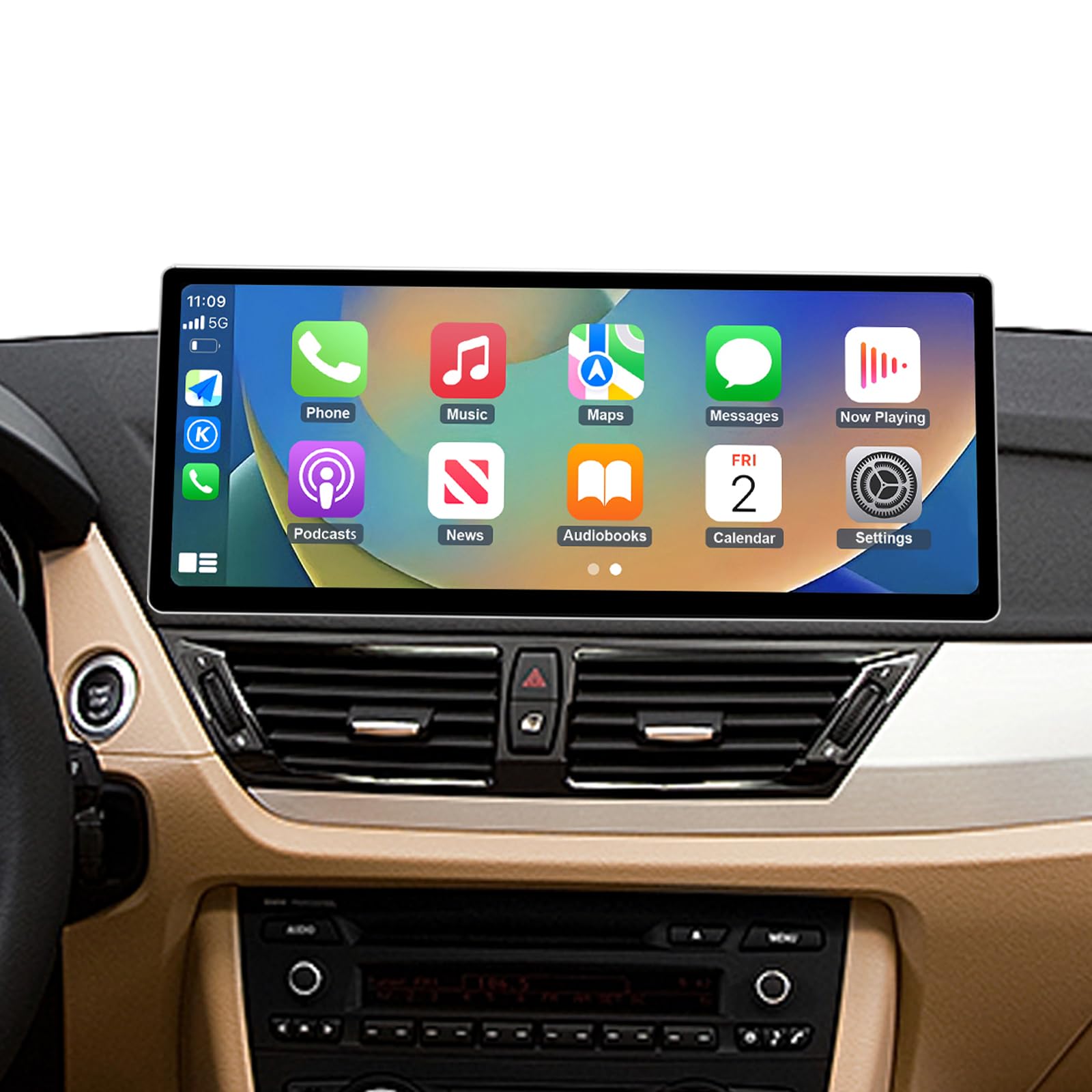 Radio para Coche de 12,3 Pulgadas con Pantalla táctil y Carplay inalámbrico y Android Auto para BMW X1 Serie E84 2009-2015 (sin Pantalla OEM), Compatible con Mirrorlink, música y navegación