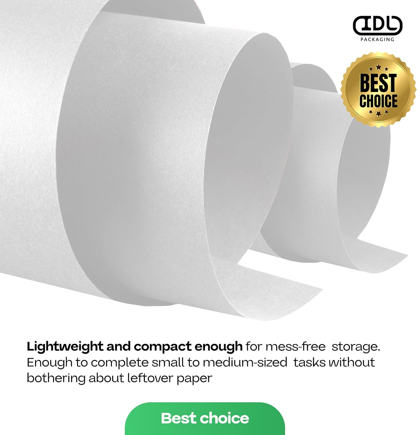 White Kraft Paper Roll 48" x 1200" (100 feet) with Cutter- USA-Made Wrapping Paper for Packing, Moving, Shipping & Crafts/Arts - 100% Recyclable Natural Craft Material by IDL Packaging