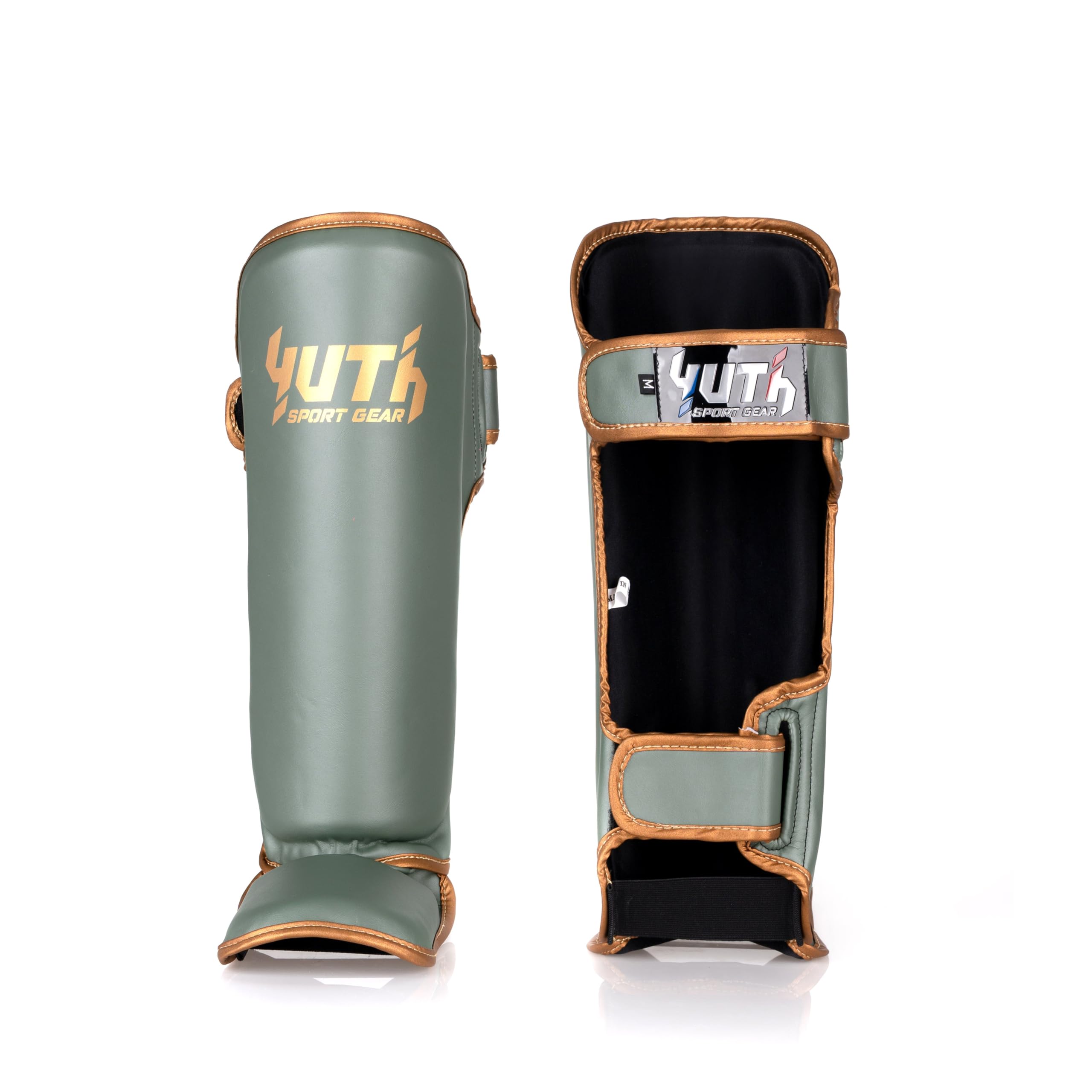 Gold Line, parastinchi per muay thai, leggeri e resistenti, imbottiti, regolabili, per kickboxing, MMA, sparring, allenamento