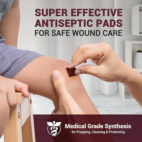 Miniatura 3 de MED PRIDE Povidone Iodine Prep Pads For Wounds Box of 100 - Individually Wrapped Iodine Wipes, 2-Ply, Medium- Wound Care First-Aid Antiseptic-