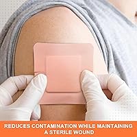 Vista 6 de MedVance Aderezo de espuma plateada con borde estéril altamente absorbente, 4 x 4 pulgadas (almohadilla de 2 x 2 pulgadas), 5 aderezos/caja, 5