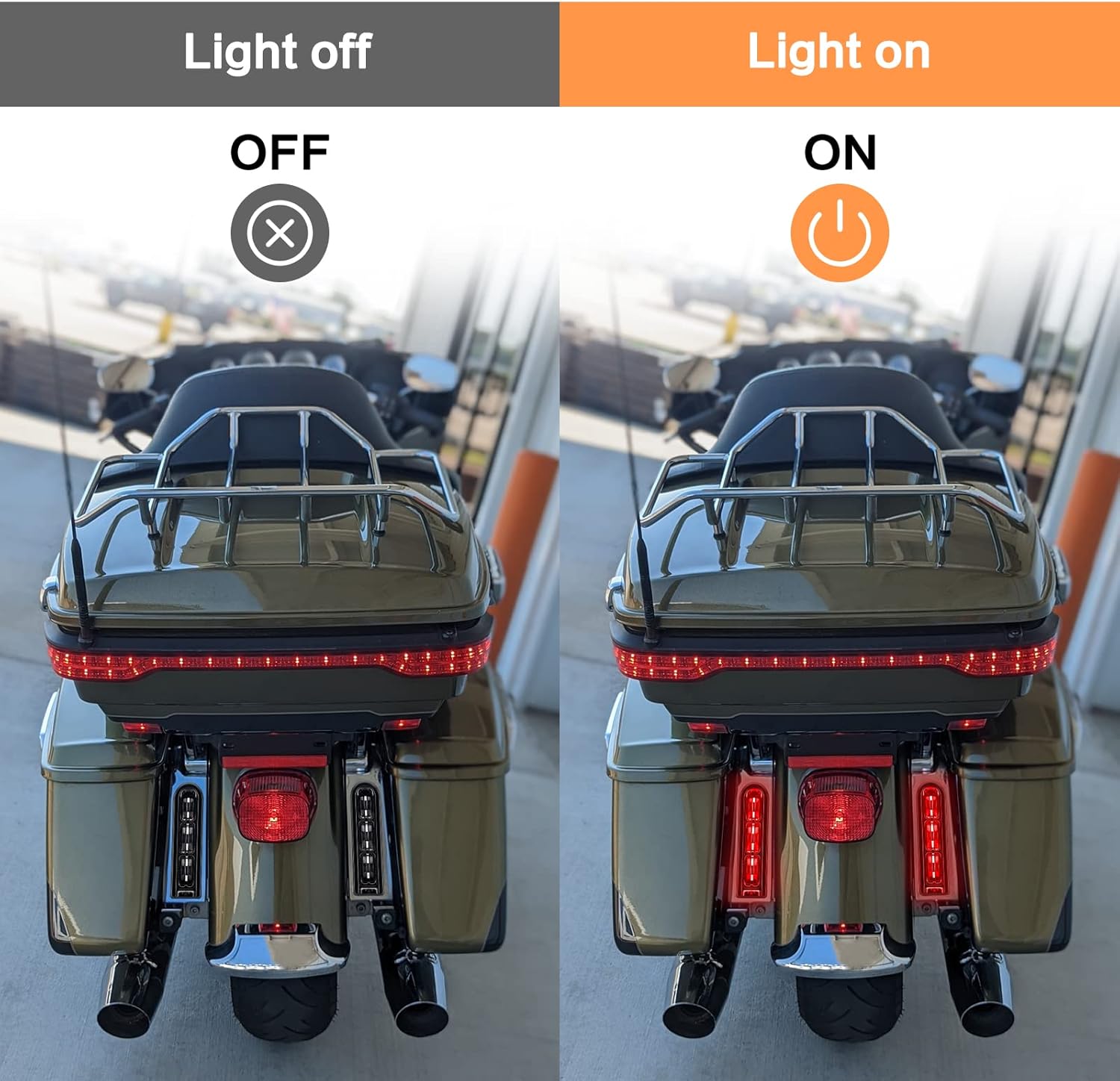 Motorcycle Rear Saddlebag Accent LED Light Insert Filler Support Black Replacement for Harley Touring FLHTCU FLHTK FLTRU Road King Electra Glide Ultra Classic 2014-2022