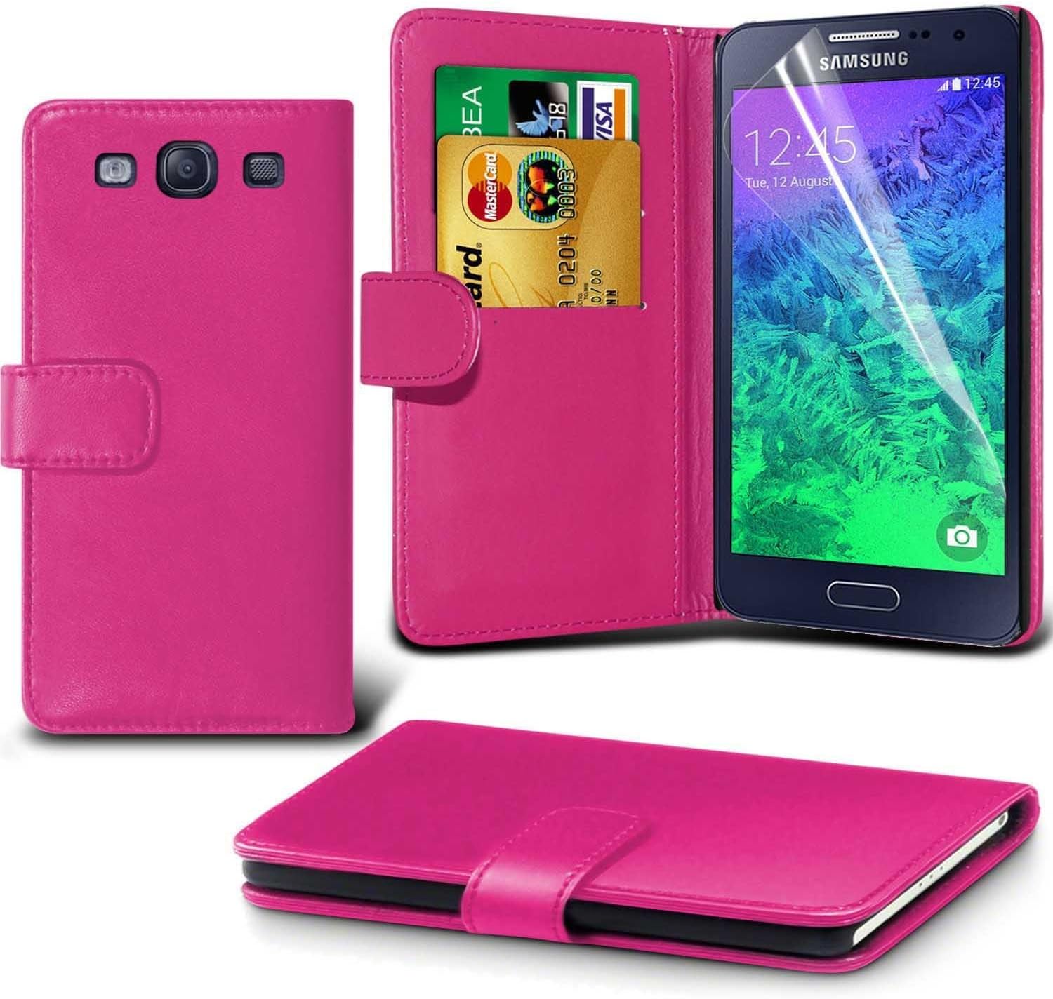 KK GADGETS Samsung Galaxy J7 Prime Case, Premium Black PU Leather Flip Wallet Case Cover (PINK)
