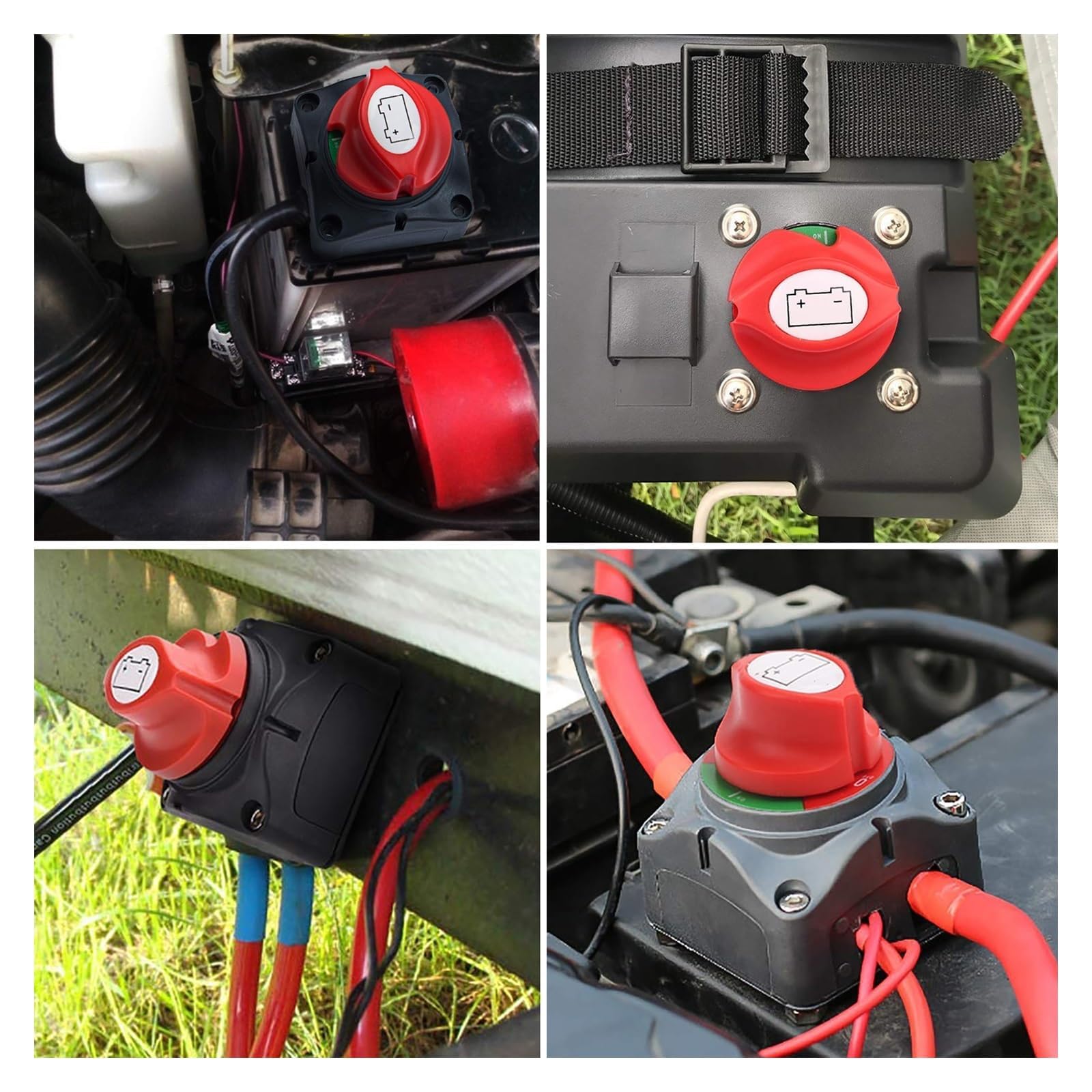 Odłącznik akumulatora samochodowego 12V 24V Marine 200A 300A podwójna bateria przełącznik masowy 2 i 3 pozycja wyłącznik odcinający łódź samochodowa (Color : 4 position with wire)
