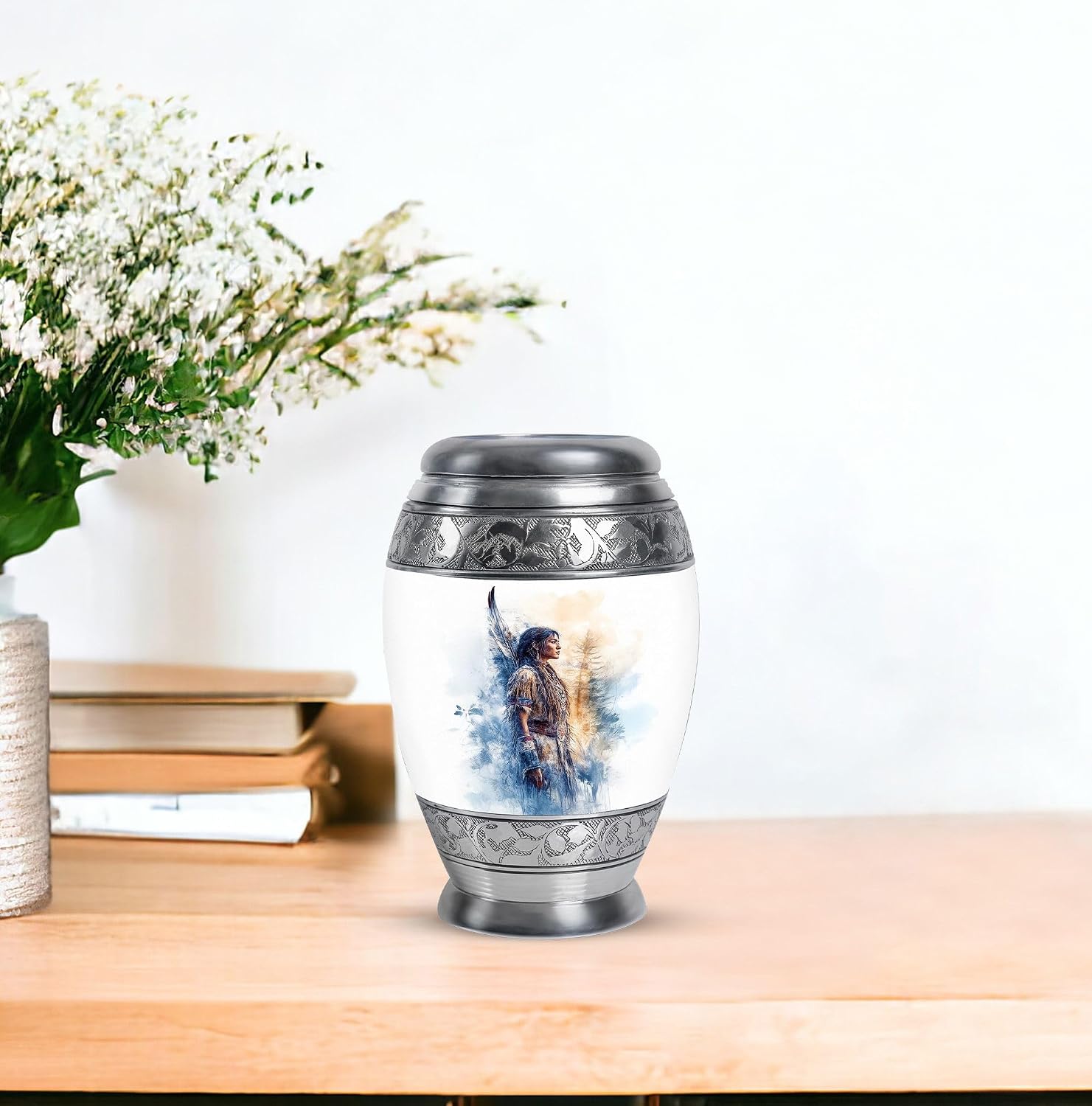 Native American Small Urns for Human Ashes Keepsake Male - Funeral Urns for Adult Female Ashes - Pack of 2