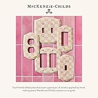 Vista 33 de MACKENZIE-CHILDS Enamel Switch Plate, Light-Switch Cover, Single Rocker, Black-and-White Courtly Check