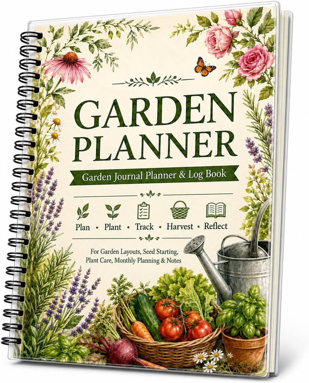 Garden Planner – Garden Journal Planner and Log Book with Monthly & Weekly Checklists, Gardening Journal for Plant Care, Budget, and Harvest Tracking