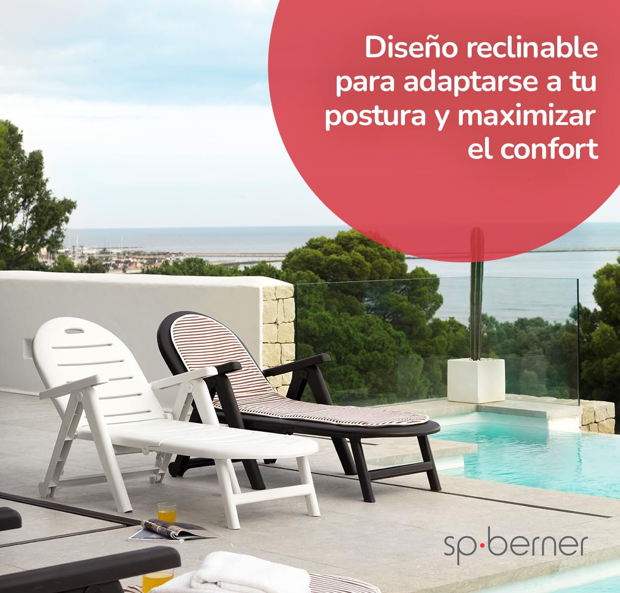 SP Berner Tumbona de jardín Caiman Blanca
