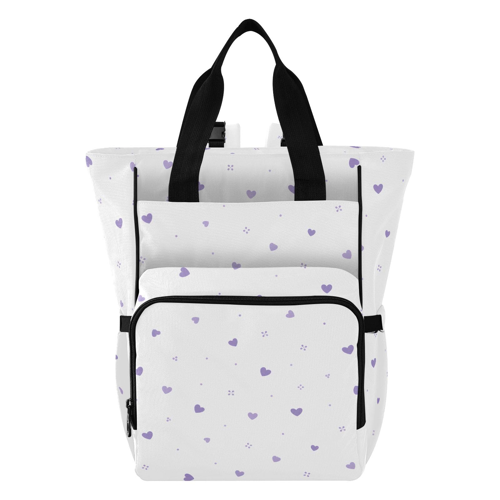 Mnsruu Mochila para pañales de bebé con forma de corazón, bolsa grande, impermeable, bolsa de pañales de viaje para mamás y papás