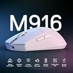 Redragon M916 STD 3-Mode Wireless Gaming Mouse, 49G Ultra-Light 24K DPI Mice w/Ergonomic Natural Grip Build, Full Programmable Buttons, Software Supports DIY Keybinds & DPI