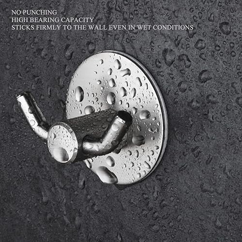 Miniatura 4 de Ganchos adhesivos resistentes al agua, de acero inoxidable, ganchos adhesivos para colgar abrigos, batas, toallas, perchero, baño, cocina, hogar,