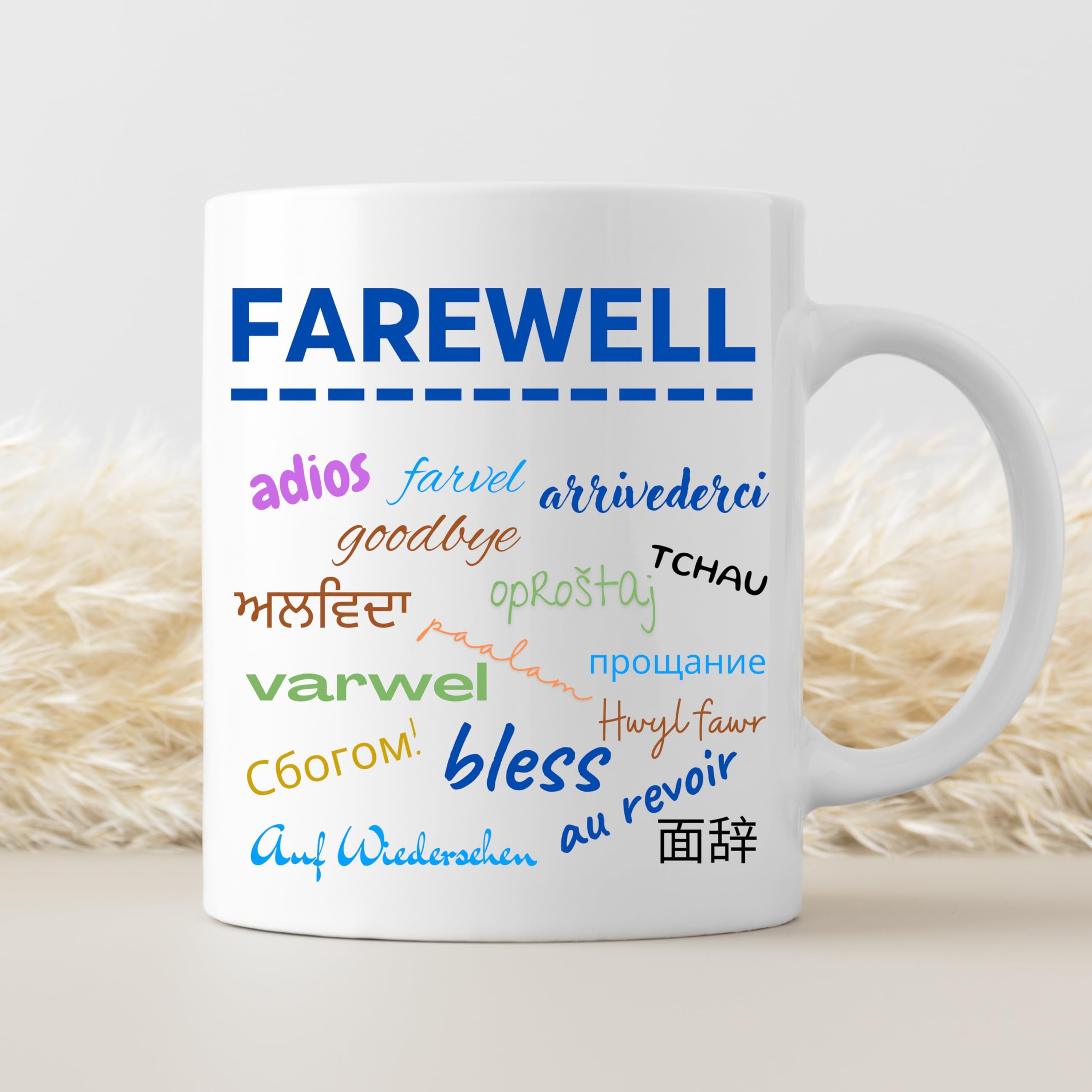 Northland Multi-Lingual Farewell Coffee Mug - 350ml Ceramic Coffee Cup for Co-Workers, Boss, Colleagues - Farewell Gift