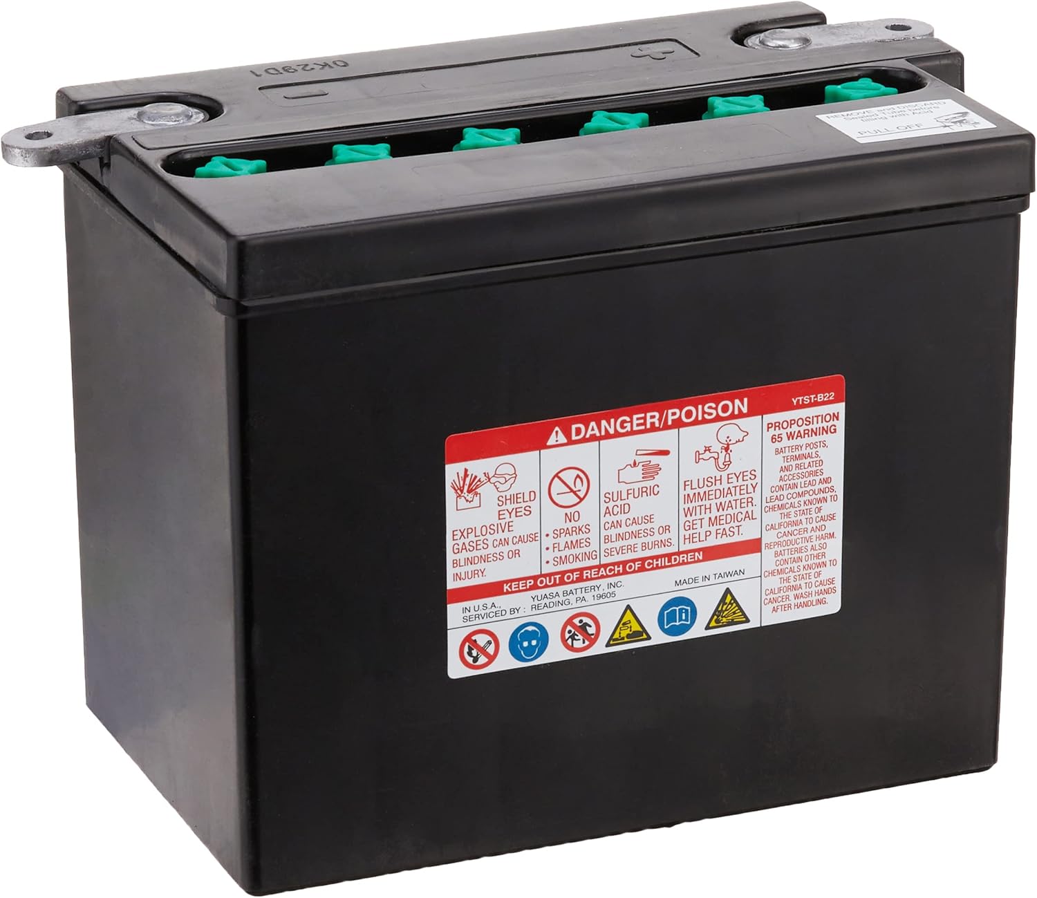 Yuasa Battery, YUAM22H12 (YHD-12H), Black