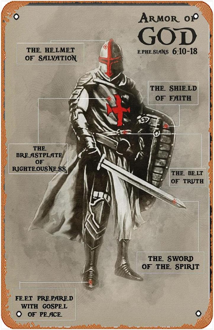 Armor Of God Knight Templar Poster metal Signs Cinema Home