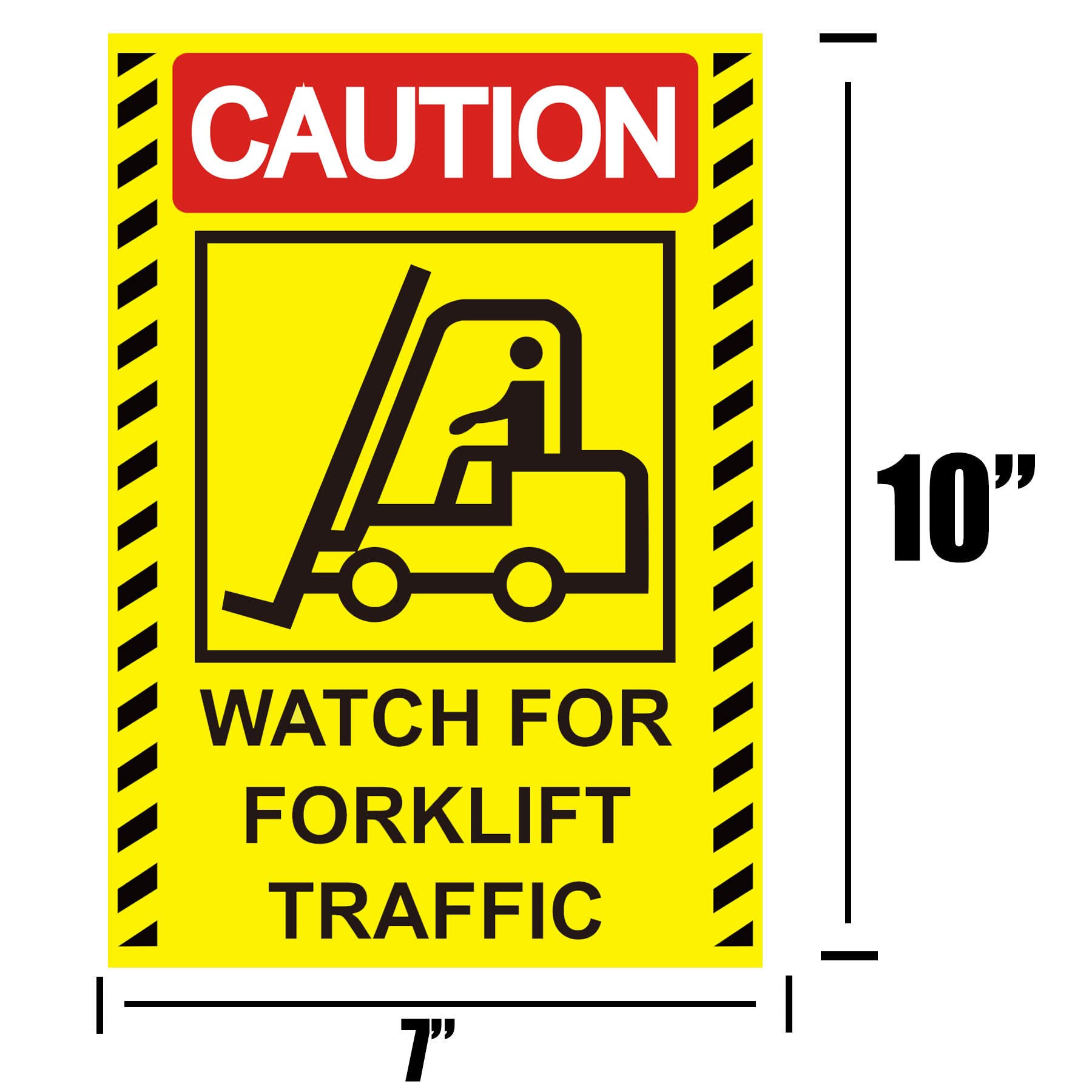 Pop Resin Caution Watch for Forklift Traffic Sign Stickers 7 x 10 Inch - Caution Look Out for Forklifts Decals 4 Pack - Image 2