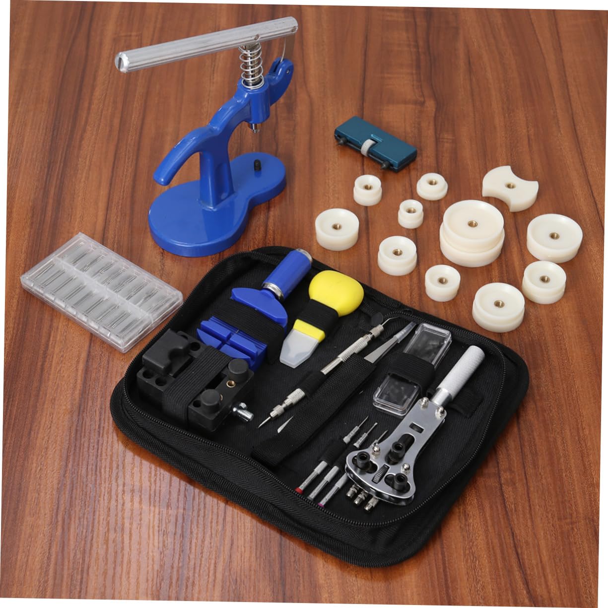409 Piezas Kit de Herramientas de reparación de Relojes Herramienta de Correa de Reloj eliminación del Enlace del Reloj Kit reparación Relojes Atornillador de bateria Reloj abridor