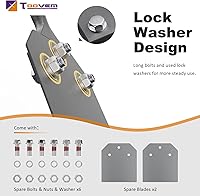 Vista 9 de 2 Pcs SDS Plus Floor Scraper Replacement Blades, TOOVEM 4 Inch Wide Tile Thinset & Adhesives Removal Blades with Bolts, Nuts, and Washers for 4" x