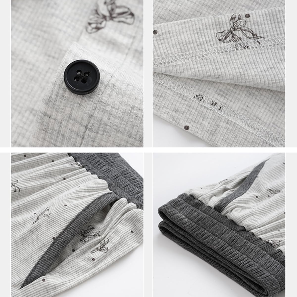 [三好優品] 3点セット パジャマ レディース 長袖 前開き カップ付き 秋冬 キャミソール ルームウェア 部屋着 かわいい セクシ